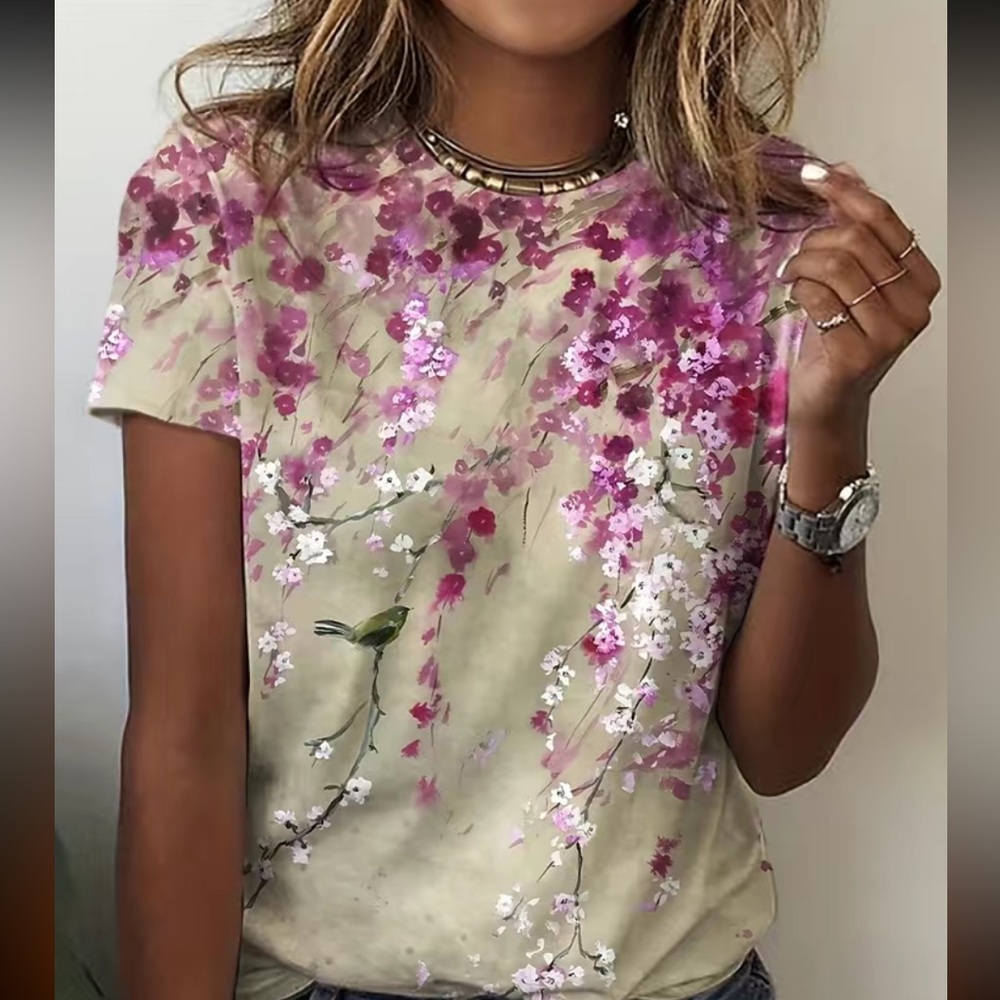 New Beautiful floral top Pink and beige